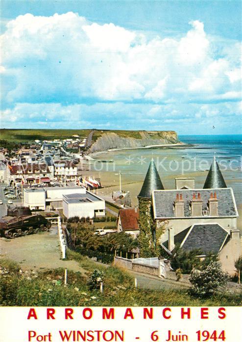 Arromanches-les-Bains Port Winston Vue d’ensemble sur le port artificiel et le t
