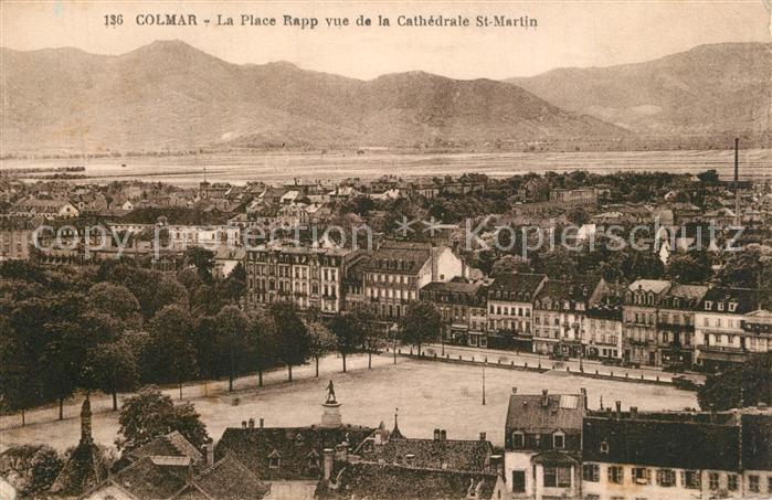Colmar Haut Rhin Elsass Place Rapp Vue de la Cathedrale St. Martin