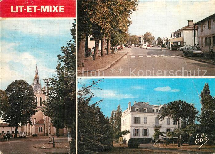 Lit-et-Mixe Eglise Mairie Rue Principale