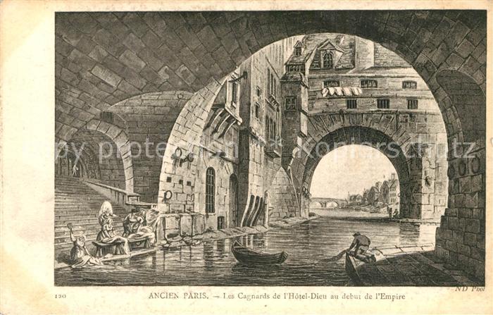 Ancien Paris les Cagnards de l’Hotel Dieu au debut de l'Empire