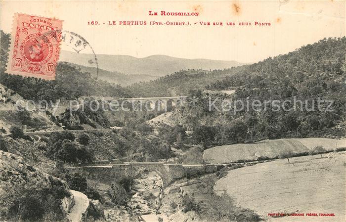 Le Perthus Vue sur les deux Ponts