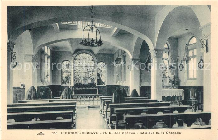 Lourdes Hautes Pyrenees ND des Apotres Interieur de la Chapelle