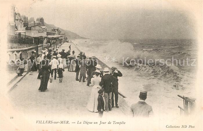 Villers-sur-Mer La Digue un Jour de Tempete