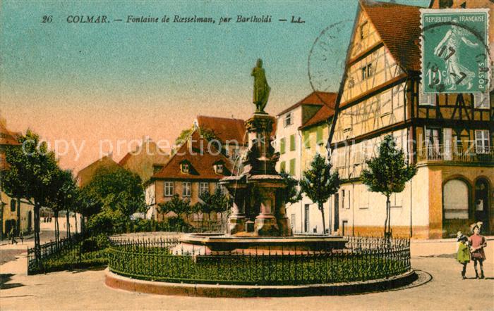 Colmar Haut Rhin Elsass Fontaine Rasselman par Bartholdi