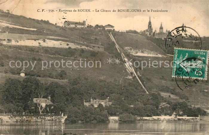 Rouen Le Coteau de Bonsecours et le Funiculaire