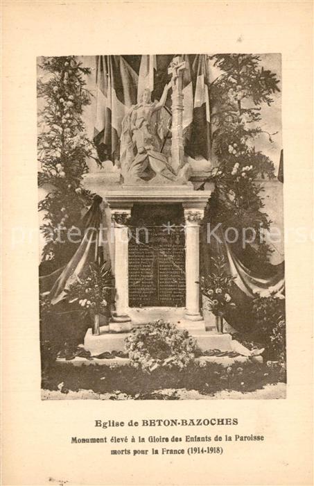 Beton-Bazoches Eglise Monument eleve a la Gloire des Enfants de la Paroisse mort