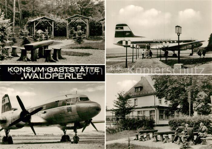 Langenbernsdorf Konsum Gaststaette Waldperle Interflug Flugzeug