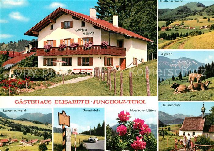 Jungholz Tirol Gaestehaus Elisabeth Giessenschwand Langenschwand Grenztafeln Alp
