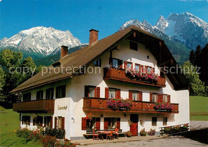 Ramsau Berchtesgaden Gaestehaus Leiererhof mit Blick zum Watzmann und Hochkalter