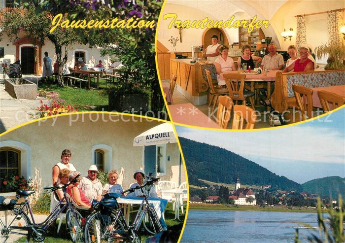 Wesenufer Donau Jausenstation Trautendorfer Blick ueber die Donau