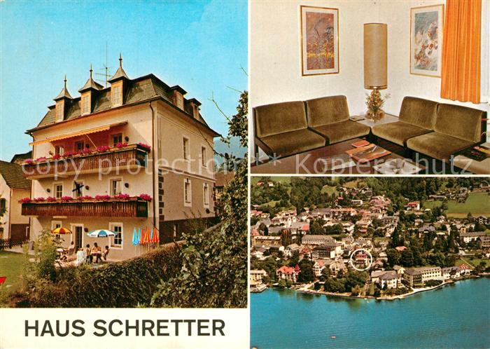Millstatt Millstaettersee Gaestehaus Pension Haus Schretter Fliegeraufnahme