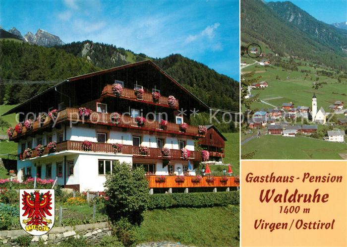 Virgen Gasthaus Pension Waldruhe Ortsansicht mit Kirche