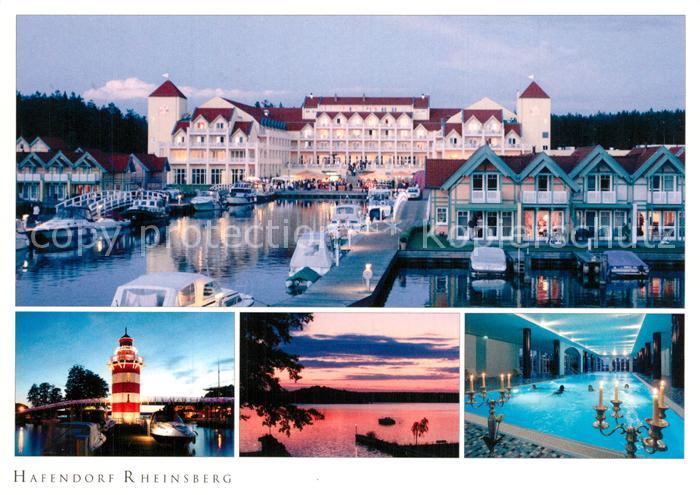Rheinsberg Hafen Hotel Hallenbad Leuchtturm Sonnenuntergang