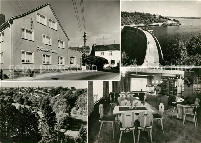 Remptendorf Gasthaus Goldene Sonne Gastraum Sperrmauer Talsperre Handabzug