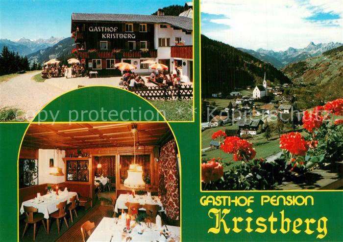 Silbertal Gasthof Pension Kristberg Gastraum Panorama Alpenblick