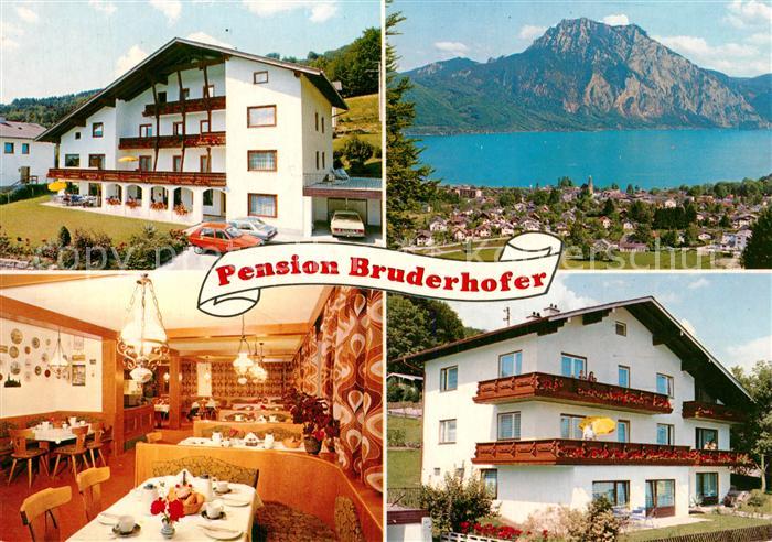 Altmuenster Salzkammergut Pension Bruderhof Fruehstueckszimmer Panorama Traunsee