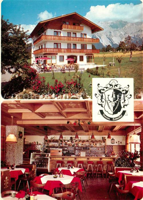Ramsau Dachstein Steiermark Pension Kobaldhof Gastraum Alpen Wappen