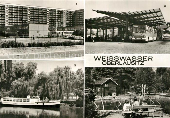 Weisswasser Oberlausitz Wohnkomplex am Wasserturm Leninring Busbahnhof Jahnsteic
