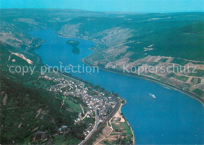 Trechtingshausen Fliegeraufnahme Rheinpartie