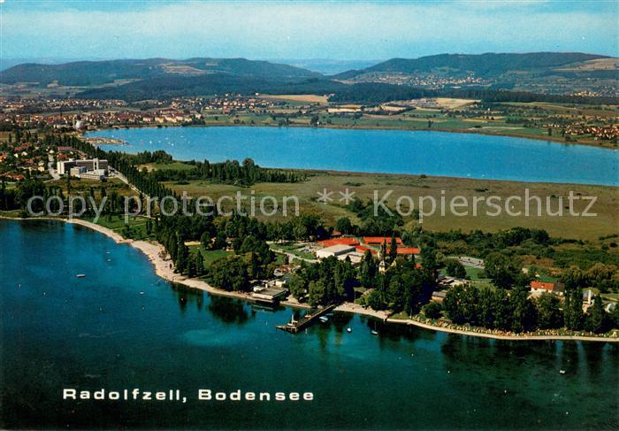 Radolfzell Bodensee Fliegeraufnahme mit Kurzentrum Mettnau