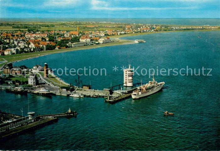 Cuxhaven Nordseebad Fliegeraufnahme Hafen