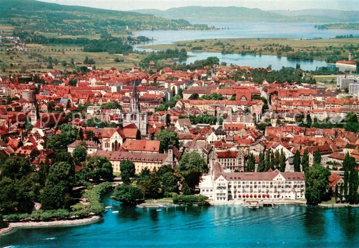 Konstanz Bodensee Fliegeraufnahme mit M?nster und Inselhotel