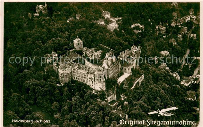 Heidelberg Neckar Schloss Fliegeraufnahme