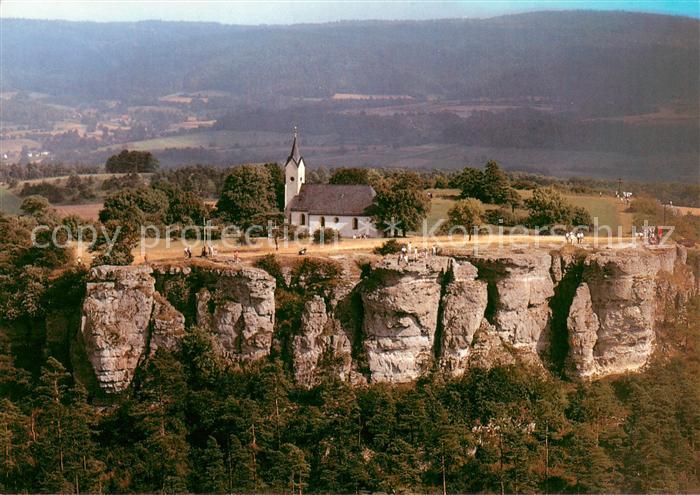Staffelberg Felsenkrone Adelgundis-Kapelle Fliegeraufnahme