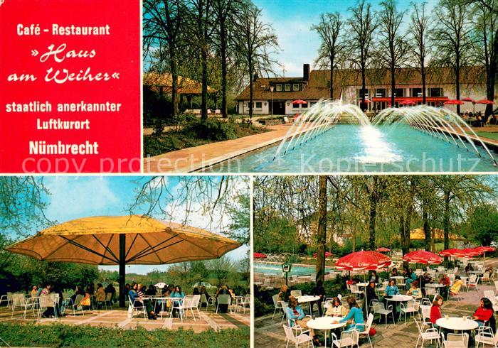 Nuembrecht Haus am Weiher Springbrunnen Terrasse Garten