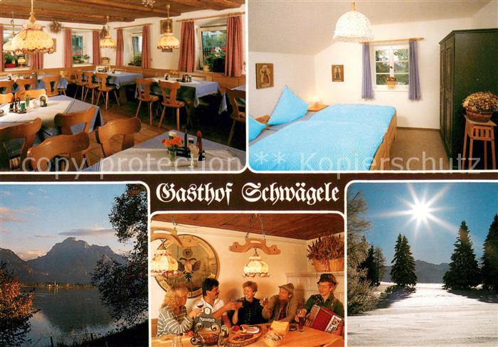 Rosshaupten Forggensee Gasthof Schwaegele Gastraeume ZImmer Panorama