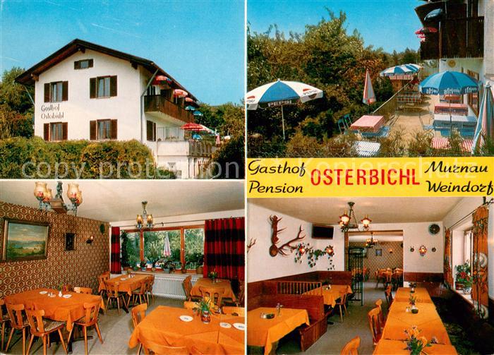 Murnau Staffelsee Gasthof Pension Osterbichl Terrasse Gastraeume