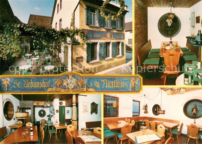 Nierstein Rhein Gutsausschank St Urbanshof Gastraeume Gartenterrasse