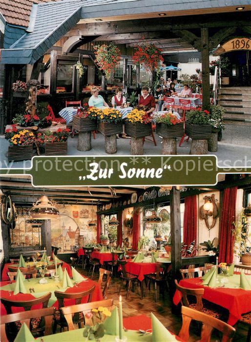 Gemuenden Taunus Gasthof Pension Zur Sonne Terrasse Gaststube