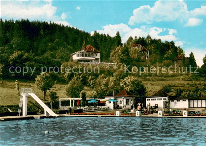 Bad Driburg Freibad mit Falkenhoehe