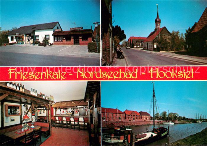 Hooksiel Nordseebad Friesenkate Nordseebad Gaststube Kirche Fischerboot