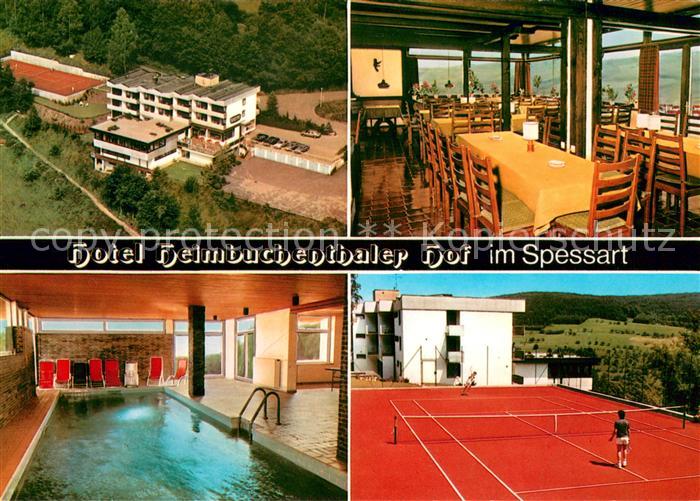 Heimbuchenthal Hotel Heimbuchenthal Fliegeraufnahme Gaststube Hallenbad Tennispl