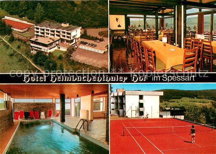 Heimbuchenthal Hotel Heimbuchenthal Fliegeraufnahme Gaststube Hallenbad Tennispl