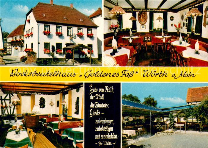 Woerth Main Bocksbeutelhaus Goldenes Fass Gastraeume