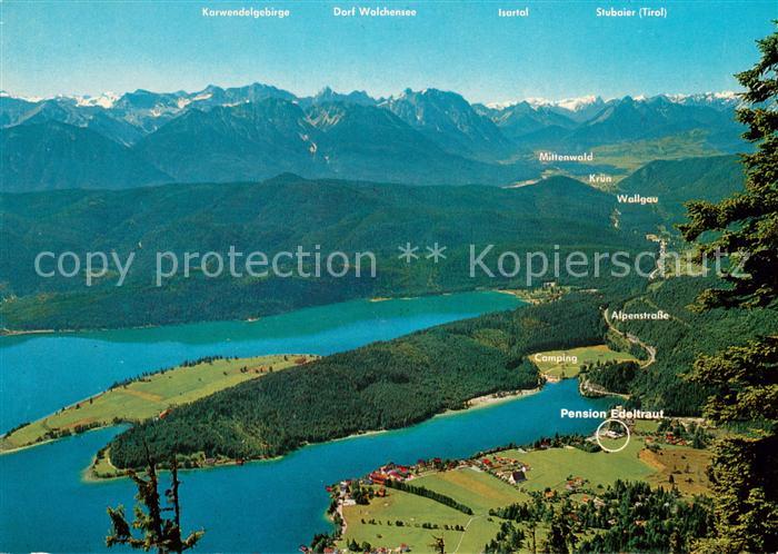 Walchensee Walchenseepanorama Fliegeraufnahme