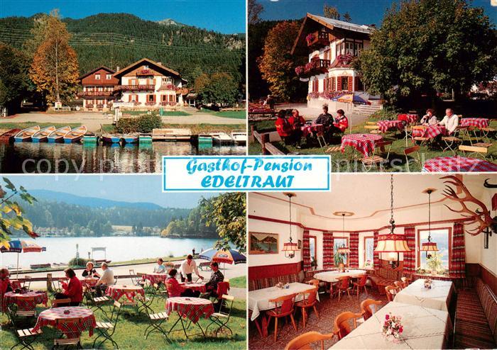 Walchensee Gasthof Pension Edeltraut Gartenterrasse Speiseraum