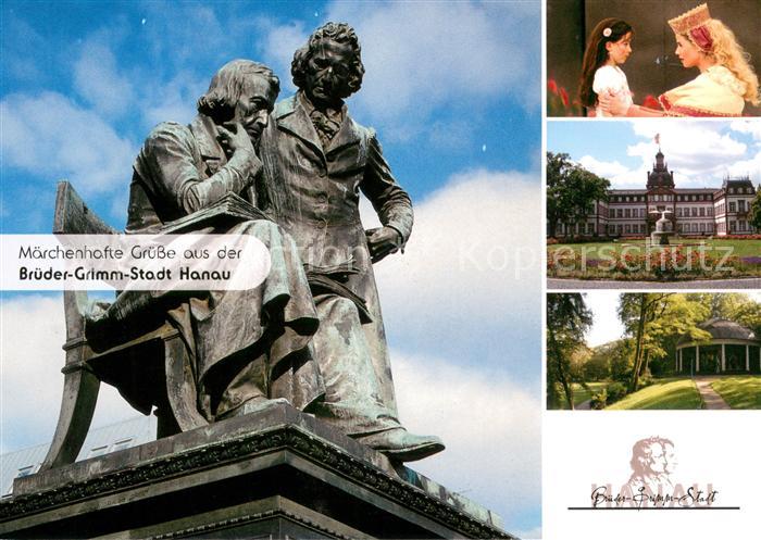 Hanau Main Denkmal Gebrueder Grimm Schloss Philippsruhe Maerchenfiguren
