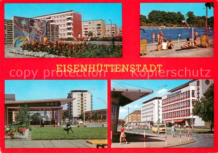Eisenhuettenstadt Wohnkomplex am Froebelring Schwimmbad Leninallee Strasse der R