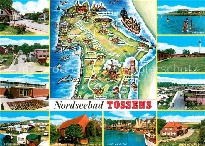 Tossens Nordseebad Hauptstr Strandallee Hallenbad Campingplatz Kirche Fedderward