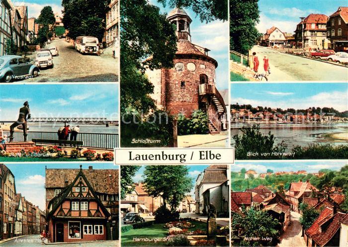 Lauenburg Elbe Neustadt Elbbruecke Rufer aeltestes Haus Schlossturm Hamburger St