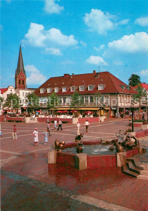 Lingen Ems Markt mit Fabelbrunnen