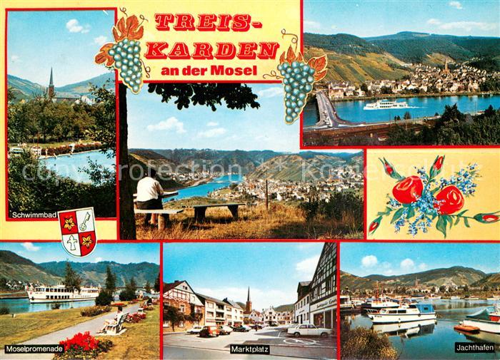 Treis-Karden Schwimmbad Panorama Moselpartie Promenade Marktplatz Jachthafen
