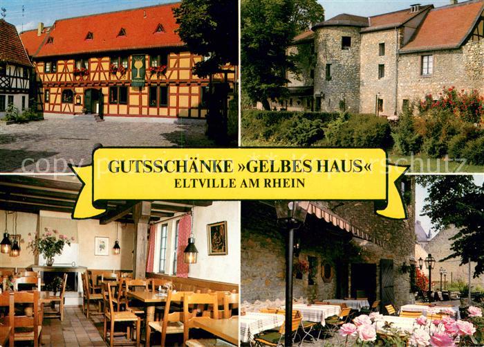 Eltville Rhein Gutsschaenke Gelbes Haus Gaststube Terrasse