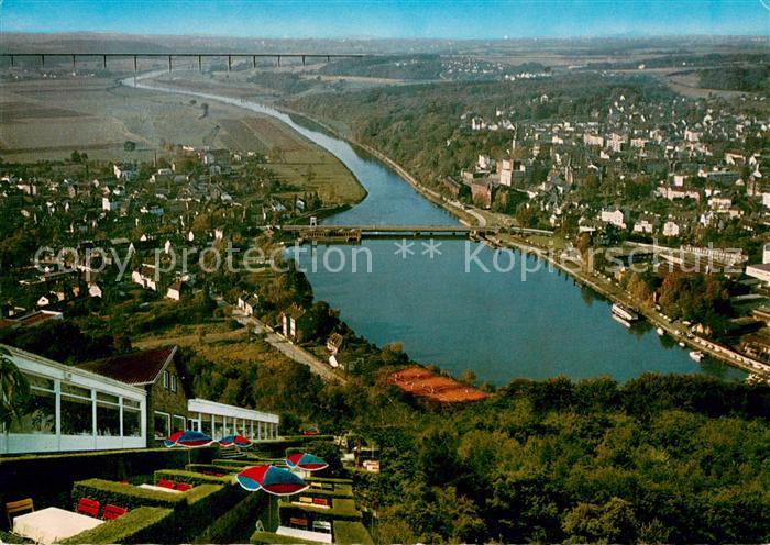 Kettwig Fliegeraufnahme mit Cafe Restaurant Haus Seeblick
