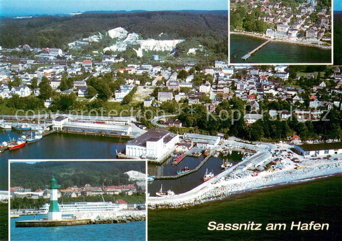 Sassnitz Ostseebad Ruegen Hafenpartien Fliegeraufnahme