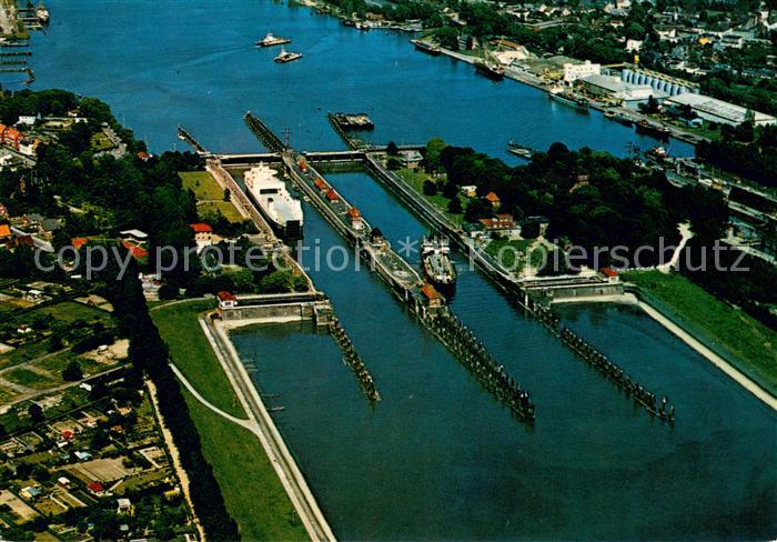 Brunsbuettelkoog Nord-Ostsee-Kanal Schleuse in Brunsbuettel Fliegeraufnahme